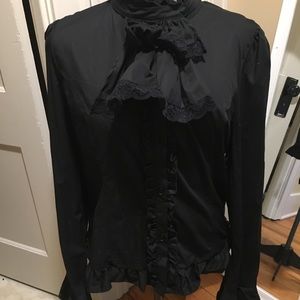 Black ruffle Dracula Clothing Top 2XL